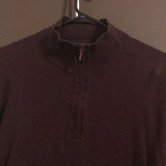 J Ferrar Burgundy long sleeve zip collar - Picture 4 of 5